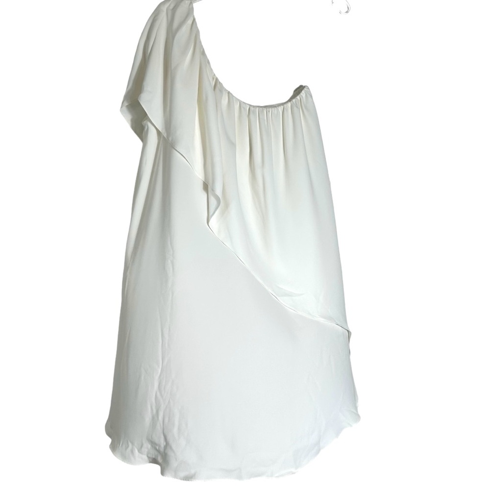 NWT Trina Turk Women's White One‎ Shoulder Satisfied A-line Dress in Size M